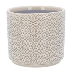 Stoneware Pot Cover - Grey Tile