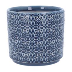 Stoneware Pot Cover - Blue Tile
